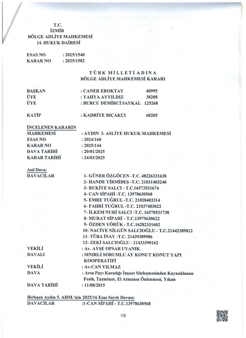 Ata Sitesi - Salcıoğlu Davası hakkında.     31/12/2025